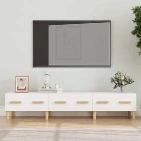 Fehér szerelt fa tv-szekrény 150 x 34,5 x 30 cm