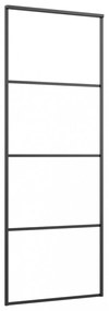 fekete alumínium és ESG üveg tolóajtó 76 x 205 cm