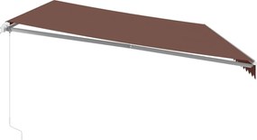 Barna kézzel kihúzható LED-es napellenző 600 x 350 cm
