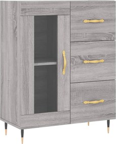 vidaXL szürke sonoma színű szerelt fa tálalószekrény 69,5 x 34 x 90 cm
