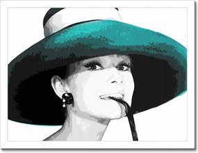 Poszterek keretben 40x30 Audrey Hepburn Kalap