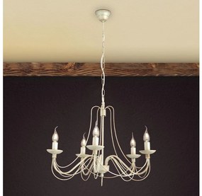 Orion LU 1531/5 - Csillár láncon VELA 5xE14/40W/230V átm. 60 cm fehér/arany/patinás