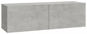 4 db betonszürke fali TV-szekrény 100 x 30 x 30 cm