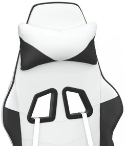 vidaXL fehér és fekete műbőr játékszék lábtartóval