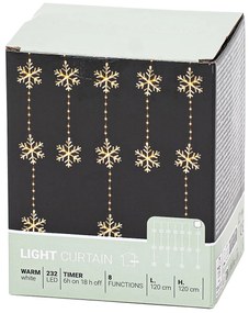 Kültéri fényfüggöny Snowflakes, 120x120cm, LED,meleg fehér, időzítő, 8 funkció, 120 cm