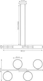 Emibig modern függeszték drumz barna fekete emi1565/4