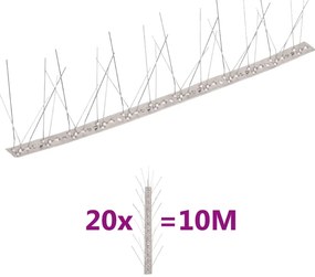 20 db 10 m-es 5-soros rozsdamentes acél madár- és galambtüske