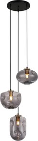 Italux modern függeszték hatella fekete füstös réz itxpnd-112038-3abrsg