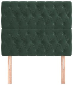 sötétzöld bársony fejtámla 100 x 7 x 118/128 cm