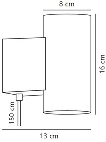 Nordlux - MONA LED falikar, 10W, 230V, CRI 90, állítható fényerő