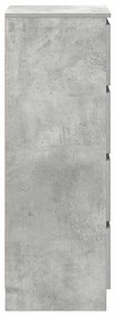 betonszürke szerelt fa tálalószekrény 37,5x35x99 cm