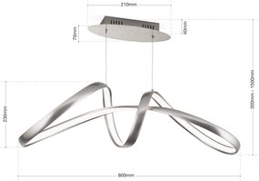 Orion HL 6-1663 - CIRCUS LED/36W/230V állítható fényű ezüst függeszték