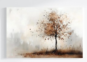 Vászonkép Canvas Akvarell Természet Tájkép Ősz Fa Köd 120x80