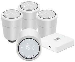 Immax NEO 07732C-KÉSZLET 4x Termosztatikus fej + BRIDGE PRO v3 2xAA/3V Wi-Fi Tuya