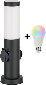 Brilagi - LED RGBW kültéri lámpa, 2 foglalattal, 1xE27/15W/230V, 40 cm, IP44, fekete