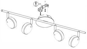 Eglo 95632 - LED Spotlámpa SALTO 4xLED/5,4W/230V