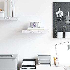 vidaXL Falpolc Falra szerelhető Fehér márvány 40 x 23,5 x 4 cm Faanyag