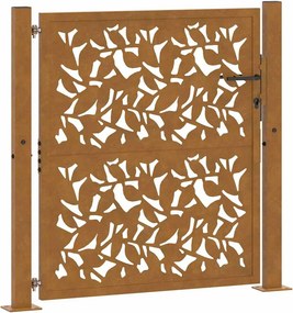 vidaXL kerti kapu 100x100 cm időjárásálló acéllevél mintával