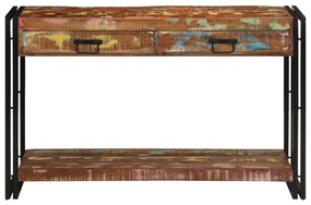 Többszínű Konzolasztal 120x33x75 cm Tömör újrahasznosított fa