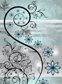 Virágos tapéta Absztrakt Pasztell Harmónia Elegáns Virágok 206x275