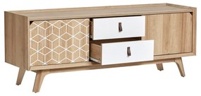 Java barna-fehér TV-állvány - Marckeric