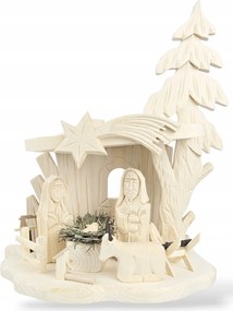 Kézzel Faragott Betlehem Karácsonyra Fa Karácsonyi *30x26 cm.