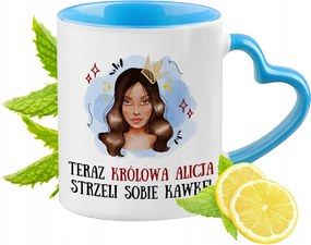 Alice-nek Kék bögre szív alakú füllel Kávé ajándék