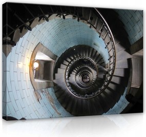 Vászonkép 100x75 Spirális lépcső kilátás felülről mélység perspektíva építészet