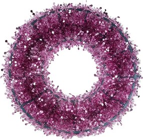 PINK TINSEL flitteres koszorú Ø60cm , rózsaszín