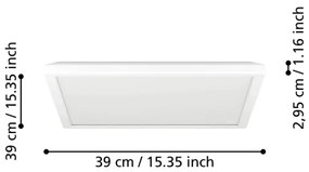 Eglo 901475 -LED RGBW Dimmelhető fürdőszoba Világítás ROVITO-Z 17,6W/230V 39x39cm IP44 fehér