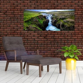 Egy kép a vízesésről a sziklák között (120x50 cm)