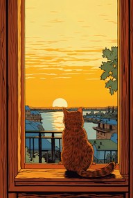 Poszter 68x101cm Nyugat a macskaszemeken át