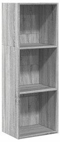 szürke sonoma színű szerelt fa könyvespolc 40 x 30 x 114 cm