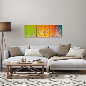 Cseppek a növényen képe (órával) (90x30 cm)