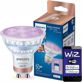 Led izzó GU10 4,7W 50W 2200-6500K Rgb 36° Smart WiFi Philips WiZ