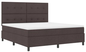 Boxspring Ágy Matraccal Sötétbarna Szövet Super King