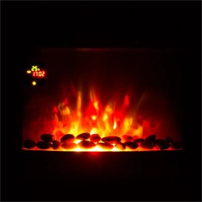 Feuerschale, elektromos kandalló, 1800 W, fali, láng illúzió, díszkövek, fekete