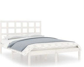 vidaXL King Size fehér tömör fa ágykeret 150 x 200 cm
