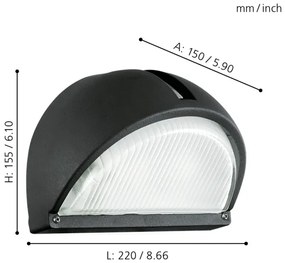 EGLO 89767 - ONJA kültéri fali lámpa1xE27/60W fekete
