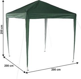 Öszecsukhatós kerti pavilon, zöld, 2x2 m, TREKAN TYP 1