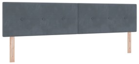 Boxspring Ágy Matraccal és LED-del Sötétszürke 200x200 cm Bársony