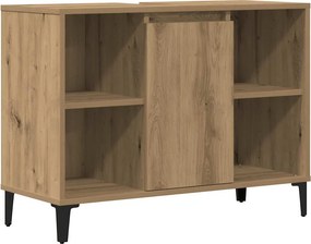 vidaXL kézműves tölgy színű szerelt fa mosdószekrény 80 x 33 x 60 cm