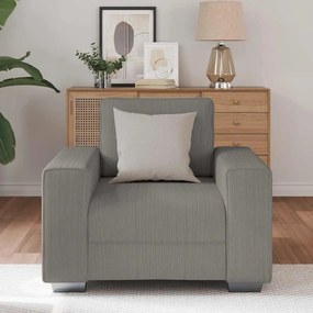világosszürke kordbársony szövet kanapéfotel 60 cm