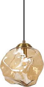Kábeles függőlámpa CRISTAL 1xE14/15W/230V sárgaréz/füstös bézs