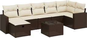 vidaXL 8 részes barna polyrattan kerti ülőgarnitúra párnákkal