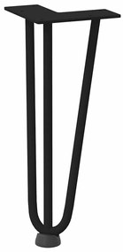 4 db fekete, tömör acél hajtűláb dohányzóasztalhoz, 30 cm