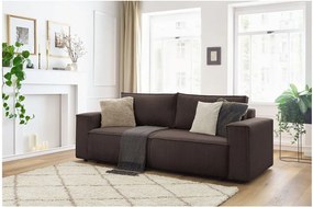 Szürkésbarna kordbársony kinyitható kanapé 245 cm Nihad – Bobochic Paris