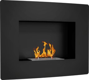 HOMCOM Fali Bioetanol Kandalló Ívelt Bioetanol Kályha 0,9L Rozsdamentes Acél Lángoltóval 3,3Órás Égési Idő 15-20 m²-es Beltéri Használatra 66x16x52 cm