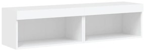 2 db fehér TV-szekrény LED-világítással 60 x 30 x 30 cm