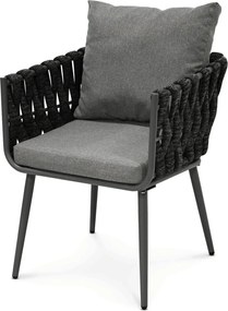 Kerti szék, fém, szövet, szürke, AZC-1105 GREY